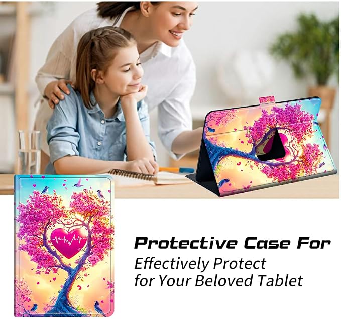 for Walmart Onn 10.1 2024 Onn 10.1 Gen 4 Universal Tablet Case 360 Degree Rotating Kickstand Protective Stand Case with Multiple Viewing PU Leather Shell Case Black Book Cat