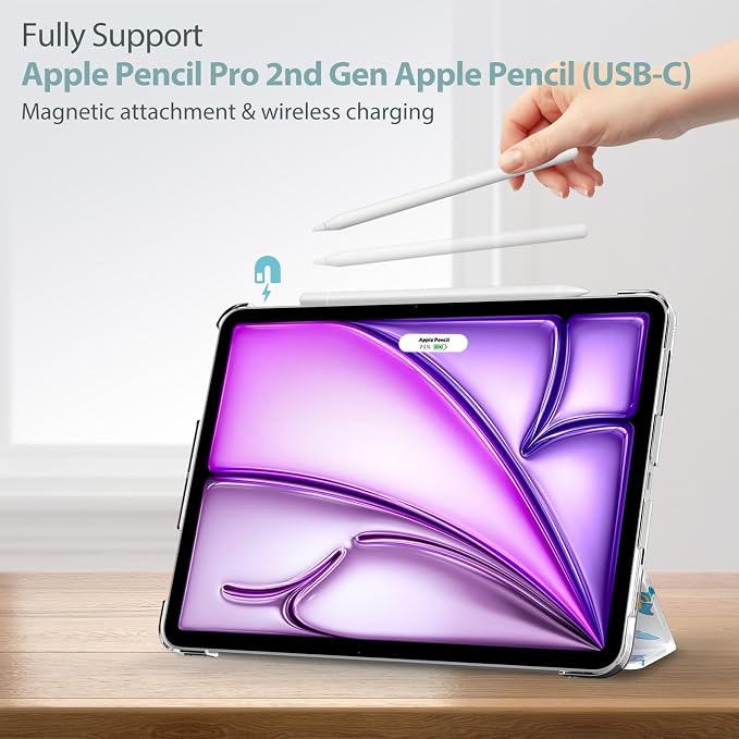 ProCase Smart Case for iPad Air 11-inch M4/M3/M2 &amp Air 10.9 5th/4th Gen | Hard Back Cover with Auto Sleep/Wake Slim Lightweight Case for iPad Air 11 2026/25/24 &amp 10.9 2022/2020-Aqua