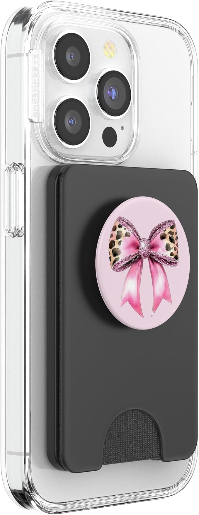 Bow Coquette Cute Pink Bows Aesthetic Hot Pink Leopard Print PopSockets PopGrip for MagSafe
