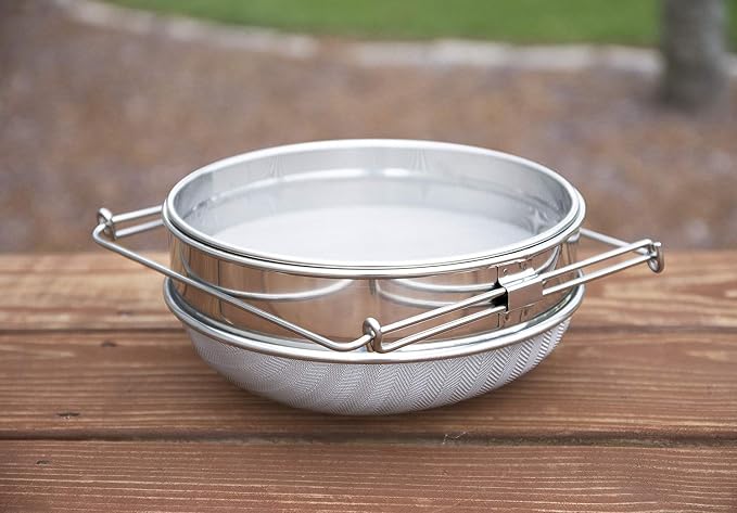 VIVO Stainless Steel Honey Strainer Double Sieve, Bee Keeping Equipment Filter