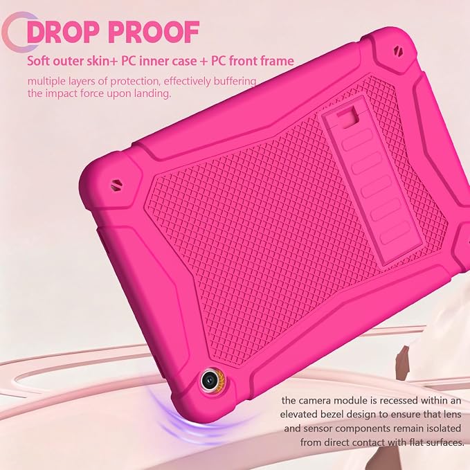 Shockproof Case for Samsung Galaxy Tab A11 Plus 11 inch 2026 with Built-in Kickstand 3 Layers Heavy Duty Protection Cover for Tab A9+ 10.9 2023 Blush Pink