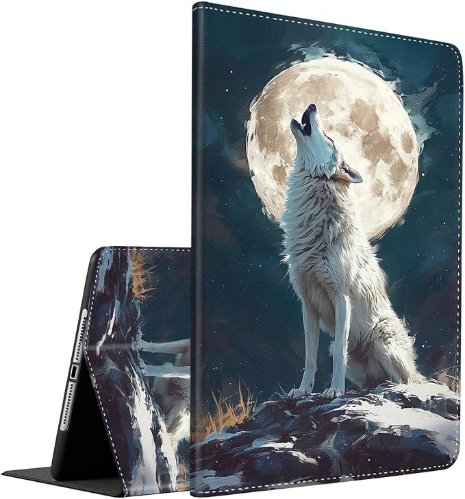 Case for iPad (A16) 11th Generation 11 Inch (2025) iPad 10th Generation 10.9 Inch (2022)，Slim Fit Foldable Standing Cover Case with Auto Sleep/Wake ，Moth Moon