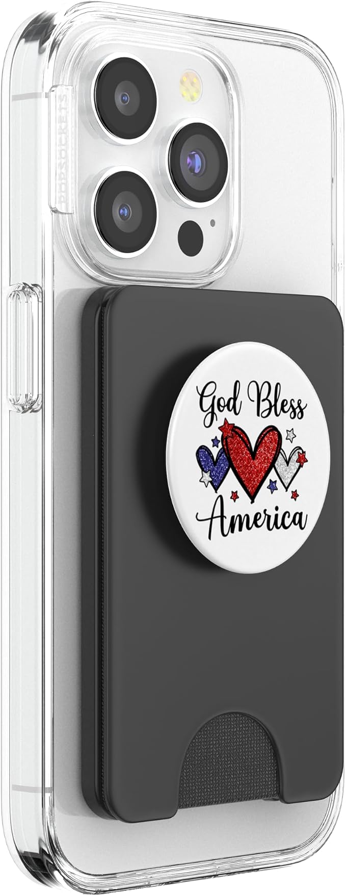 God Bless America Patriotic USA Flag Colors For Christians PopSockets Adhesive PopGrip