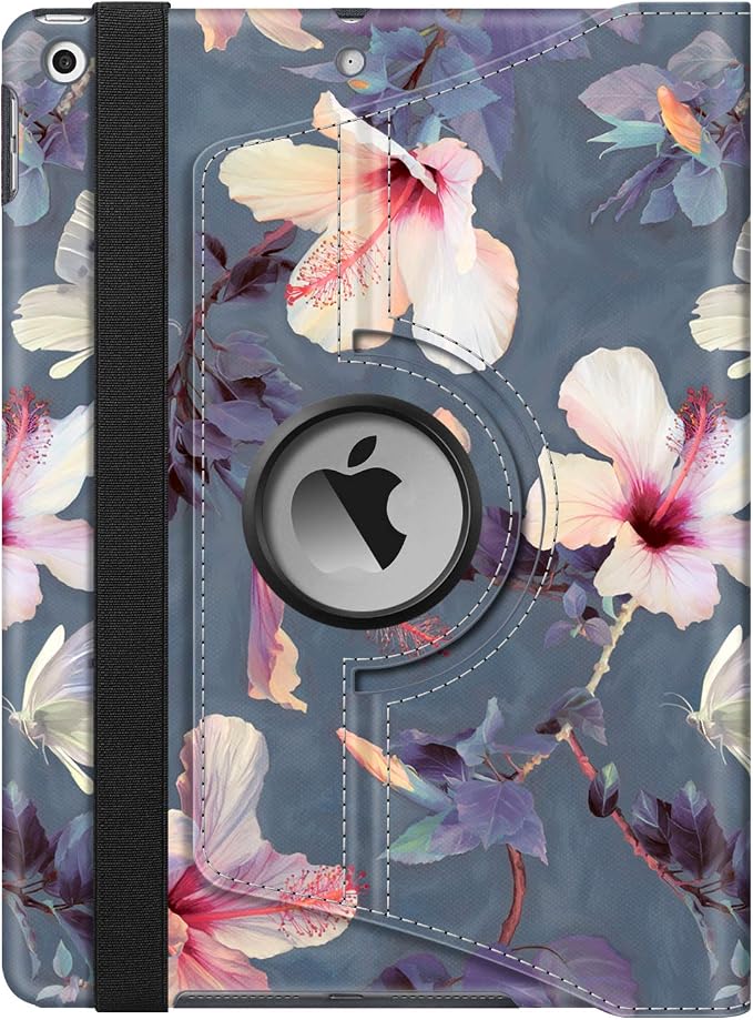 Fintie 360° Rotating Case for iPad 9th / 8th / 7th Generation 10.2 Inch | Swivel Stand Portrait &amp Landscape Viewing Shockproof Cover with Pencil Holder Auto Wake/Sleep Aqua Wave