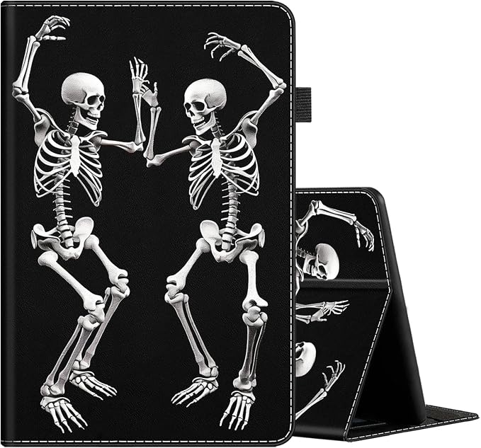 Case Cover for Amazon All-New Kindle Fire 7 Tablet (2022 Release-12th Generation) Latest Model 7 Slim Folding Stand Cover with Auto Wake/Sleep Dancing Skeleton in Mexican Costume