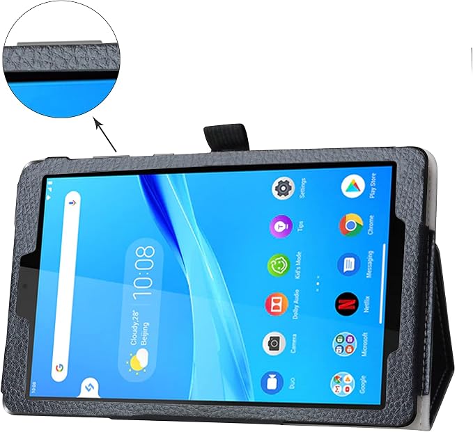 Bige for Lenovo Tab M8 FHD (2nd Gen) CasePU Leather Folio 2-Folding Stand Cover for Lenovo Tab M8 FHD (2nd Gen) TB-8705F 8 Tablet(Only fit Lenovo TB-8705F)Black