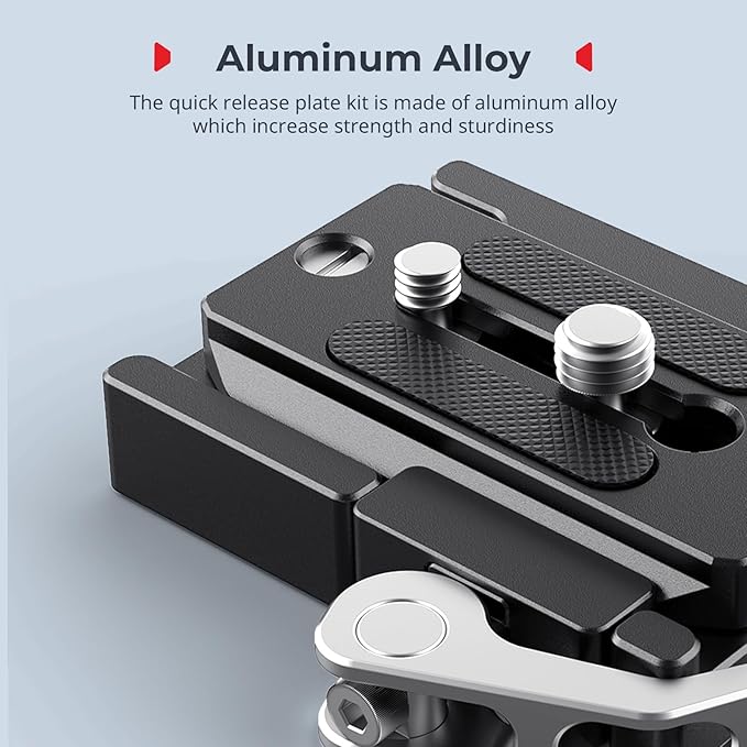 SMALLRIG Universal Quick Release Mount Plate Kit for Arca-Type, Built in Clamp and Plate, with 1/4''-20 & 3/8''-16 Threaded Holes- 2144B