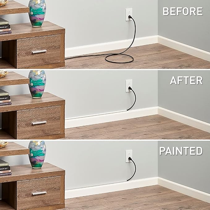 Legrand Wiremold C18 Cordmate Outside Elbow Elbow Cord Cover, Organizer for Wall, Holds 1 Cord or Cable, White (1 Pack)