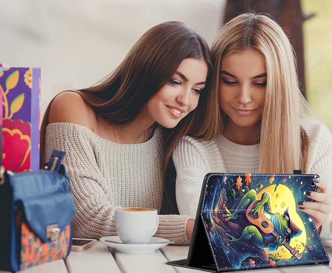 Case for All-New Amazon Fire HD 10 and 10 Plus Tablet (13th/11th Generation 2023/2021 Release) 10.1 Multi-Angle Smart Stand Cover Auto Sleep/Wake Skull and Fire
