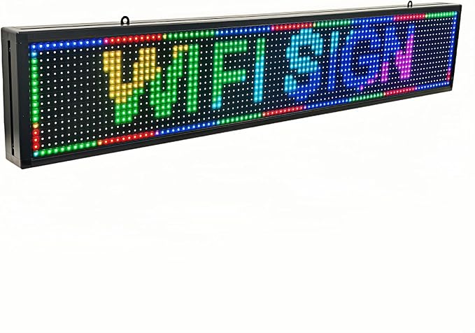 P10 Srolling LED Sign Programmable Outdoor IP65 Waterproof Led Signs, WiFi Control High Brightness Digital LED Sign Dispaly for Business Advertising, Store, Restaurant, Commercial 39”x8”