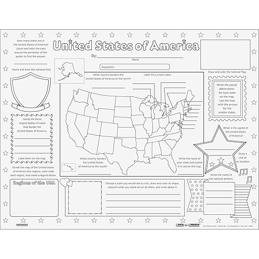 Ready-to-Decorate United States of America Posters - Set of 24
