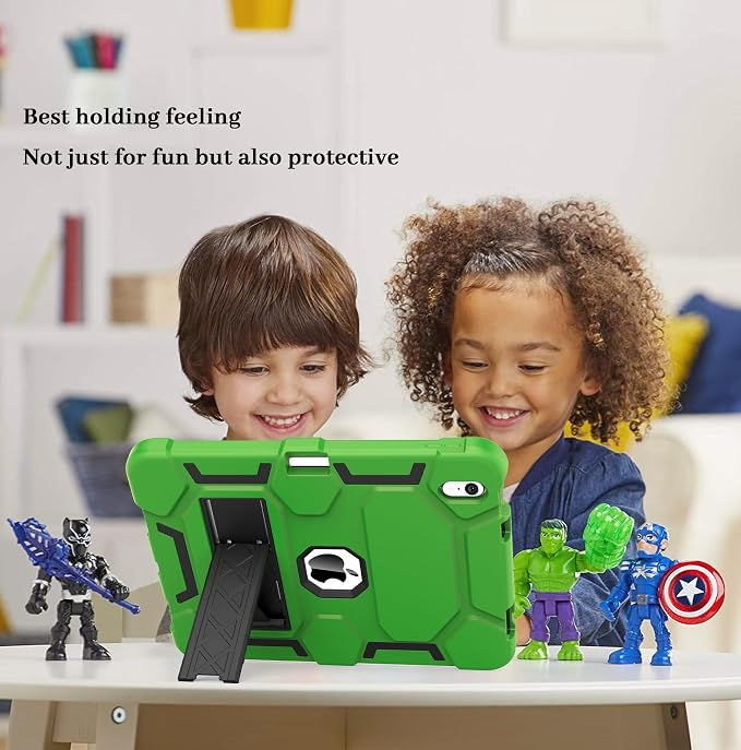 Case for iPad 11 11th Gen (A16) 2025 &amp 10th Gen 2022 10.9 Purple+Green | Kickstand | With Pencil Holder | Drop-Proof Silicone+Hard Shell | Raised Edge Protects Screen&ampCamera | Heavy Duty Pr