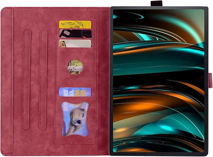 Case for Honor MagicPad 3 Pro 12.3 12.3 2026Multi-Angle Viewing PU Leather Folio Stand Cover with Pencil HolderShockproof Protective Case for Honor MagicPad 3 Pro 12.3 2026Rose Red