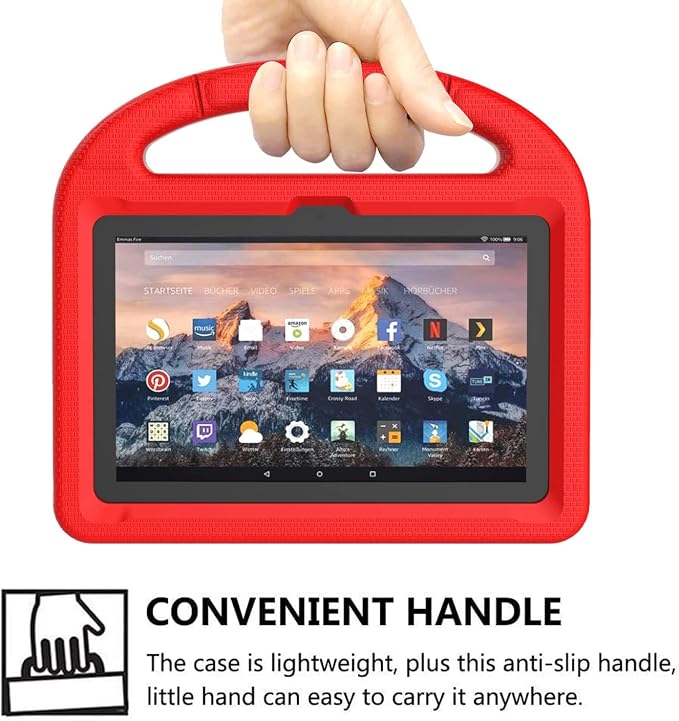 Kids Case for New Tab 7-inch 2024 Lightweight Shockproof Kid-Proof Cover with Stand Cover - Black