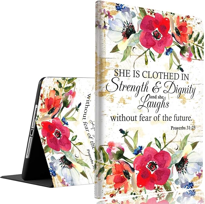 Philippians 4-13 Christian Sunflower iPad 9th/8th/7th Gen 2021/2020/2019 10.2 Inch Case - Standing Cover with Auto Sleep/Wake
