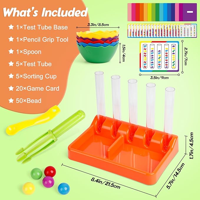 Aizweb Counting and Color Sorting Toys for Toddlers,Tweezer Tongs Color Sorting Kit,Montessori Preschool Kindergarten Learning Activities,STEM Math Manipulatives,Educational Fine Motor Skills