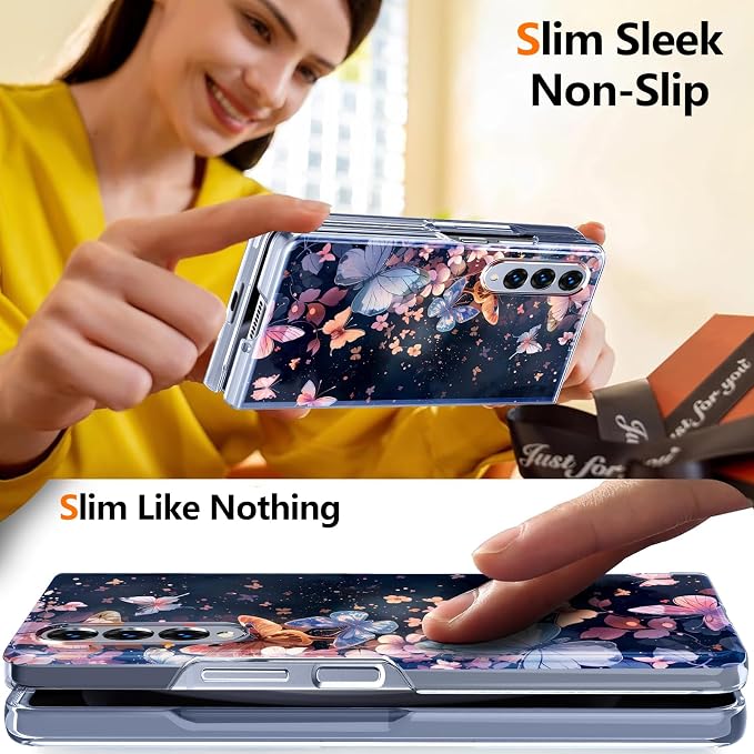 for Galaxy Z Fold4 CaseBuilt-in Magnet CircleWireless Charging | Military-Grade Shockproof case Cover for Samsung Galaxy Z Fold4Anagallis