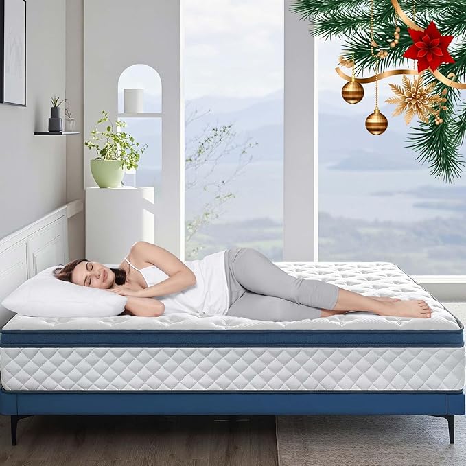 Full Size Mattress, 10 Inch Medium Firm Hybrid Full Bed Mattress, Memory Foam Mattresses in a Box for Pressure Relief, Individual Pocket Spring-Motion Isolation with Edge Support, CertiPUR-US