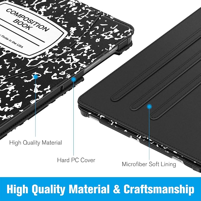 Fintie Multi-Angle Viewing Case for Samsung Galaxy Tab S8+/S7 FE/S7+ 12.4 | Front Card Pocket 3 Viewing Angles S Pen Holder Auto Wake/Sleep Black