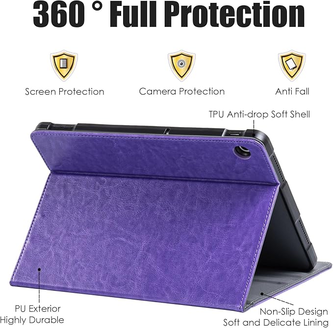 Stand Case for Wacom Movinkpad 11 Tablet Black | PU Leather Protective Coverwith Pen Holder &amp Pocket/Hand Strap Multiple-angles Viewing StandSoft TPU Back Shell