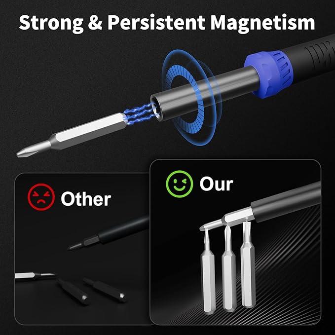 STREBITO Small Precision Screwdriver Set 64-piece with Torx, Triwing, Pentalobe, Electronics Repair Tool Kit for Computer, PC, Laptop, Macbook, Tablet, Phone, PS5, XBOX, Switch, Glass, Ring Doorbell