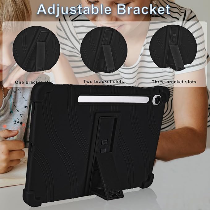 ATOOZ for Samsung Galaxy Tab S10 Lite/S10/S10 FE Case 10.9 2025Siliocne Case for Samsung Galaxy Tab S9/S9 FE 10.9 inch Tablet with PC Stand &amp Pen Slot (Black)
