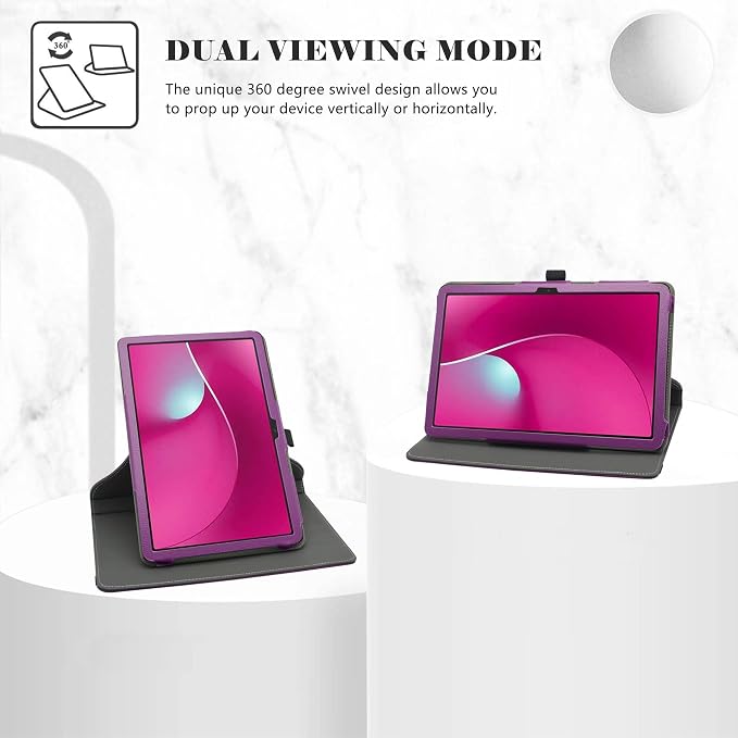 LiuShan Compatible with T-Mobile REVVL Tab 2 Case360 Degree Rotation Stand PU Cover for T-Mobile REVVL Tab 2 5G Tablet 2025 Released 10.1 Tablet（Not Fit Revvl Tab 5G 10.36Black