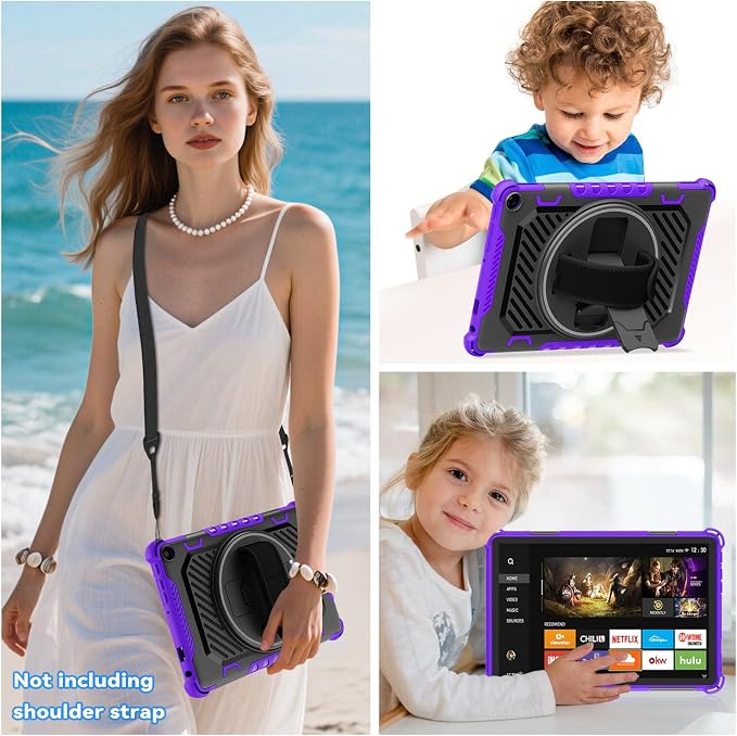 for Fire HD 10 &amp HD 10 Plus Tablet Case 13th Generation | with 360 Rotating Kickstand Hand Strap(No Screen Protector)