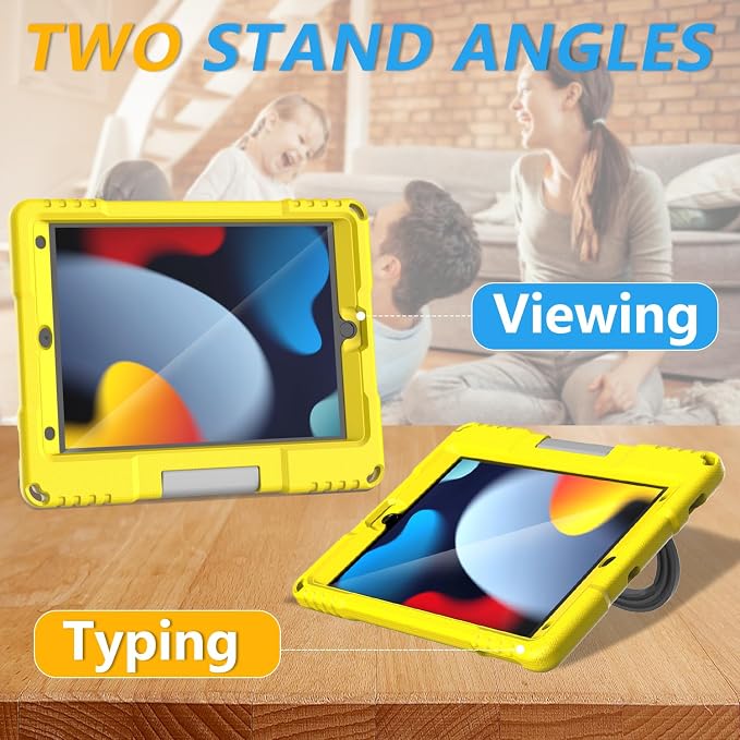 Kids Case for iPad 10th Generation 10.9-inch (2022) &amp iPad Air 11-inch M2 (2024) &amp iPad Pro 11-inch M4 (2024) Lightweight Shockproof Case Built-in Screen Protector with Handle Stand Black