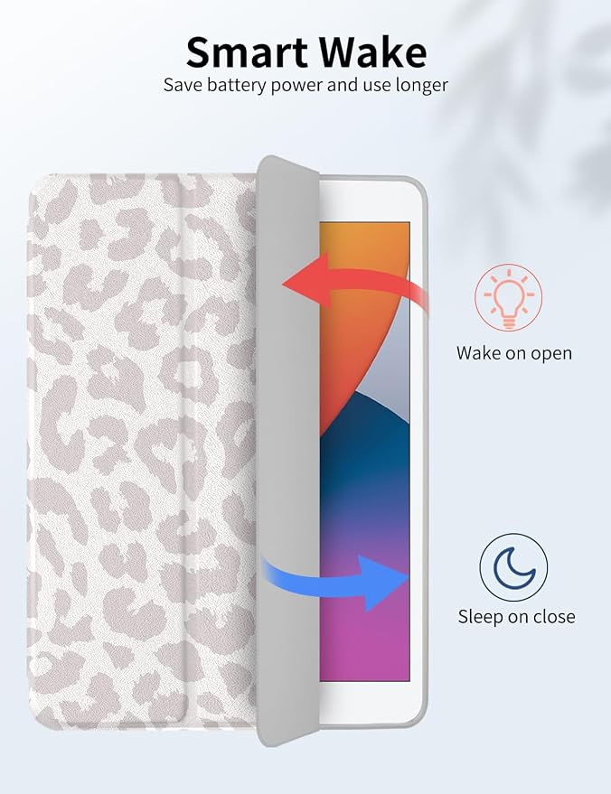 Case for iPad 9th/ 8th/ 7th Generation Case 10.2&amp10.5 Inch (2021/2020/2019 Release) Slim Lightweight Soft Trifold Back Cover with Pencil Holder &amp Auto Sleep/Wake CoverBeige Checkered