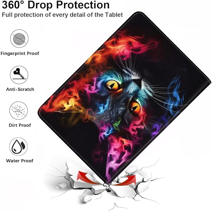 Case for Samsung Galaxy Tab S10 Lite/ S10 FE/ S9 FE 5G 10.9 Inch/ S9 11 Inch - Slim PU Leather Folding Stand Folio Cover with Auto Sleep/Wake - African American Girl