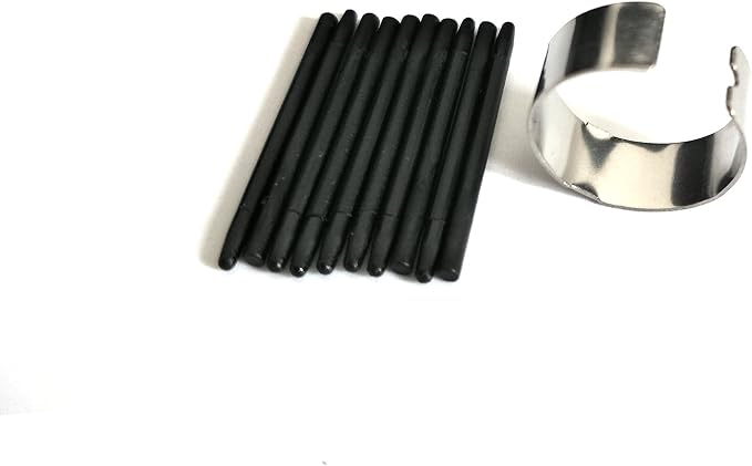 10 Pack Replacement Pen Standard Nibs for Wacom Intuos Black Stylus with Removal Ring