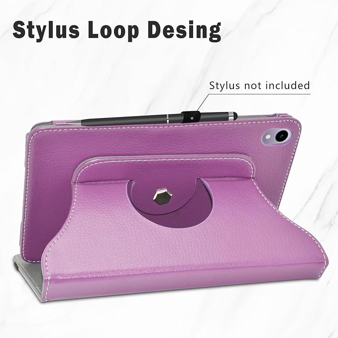 LiuShan Compatible with Onn 8 Gen 4 360 Degree Rotation Stand PU Cover for 8 Inch 2024 Model:100135923 Tablet Black