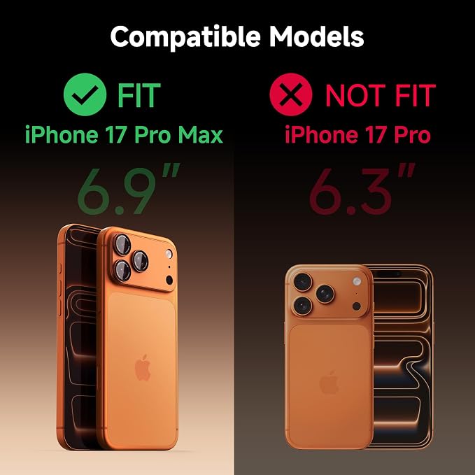 CACOE Metal Camera Lens Protector for iPhone 16Pro/16ProMax/14Pro/14ProMax | 9H Tempered Glass Aluminum Frame HD Clarity Scratch-Resistant Camera Screen Protector Cover Accessories Black