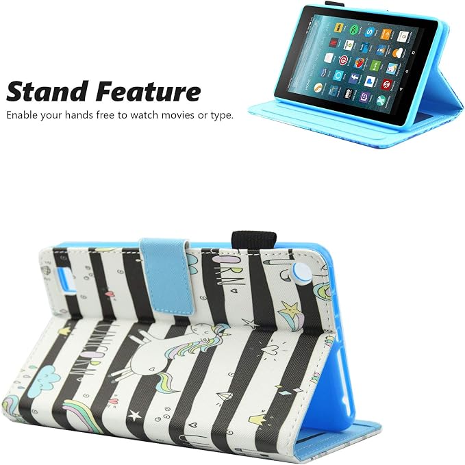 Case for Kindle Fire 7 TabletDteck Full Protective Flip Adjustable Stand Auto Wake/Sleep Smart Cover with Pencil Holder for Kindle Fire 7 Tablet 9th/7th/5th Generation 2019/2017/2015 ReleaseKing Dog