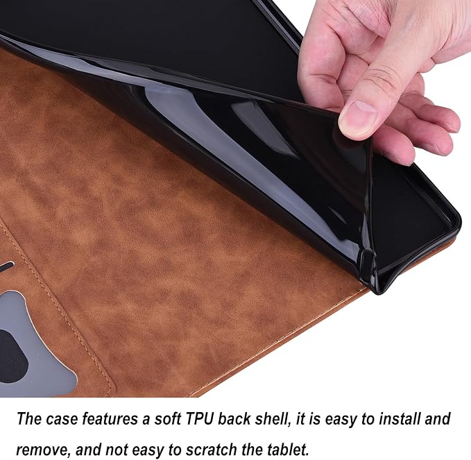 Shockproof Case for OnePlus Pad 3 / OnePlus Pad 2 Pro 13.2 inch Released 2025 - Retro PU Leather + TPU Hybrid Protective Cover with Anti-Slip Grip Strap &amp Card Slots -Black