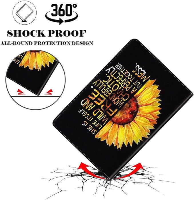 for iPad mini Case iPad mini 1 2 3 4 5 Case and Coasters Set PU Leather Folio Case Smart Cover with Stand &amp Auto Wake Sleep for iPad mini 5/4/3/2/1 - Flame Soccer