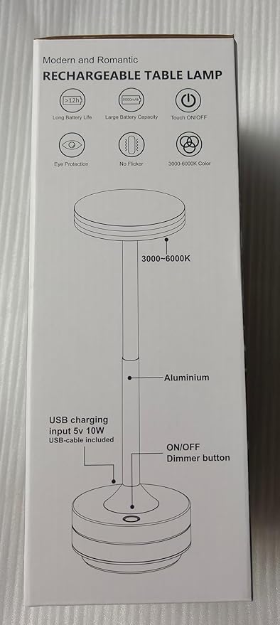 Hapfish Rechargeable Cordless Table Lamps, 5000mAh Battery Operated Lamp, 3 Color Modes, Dimmable, LED Table Lamps for Living Room,Outdoor, Dinner,Patio,Restaurant – Bronze