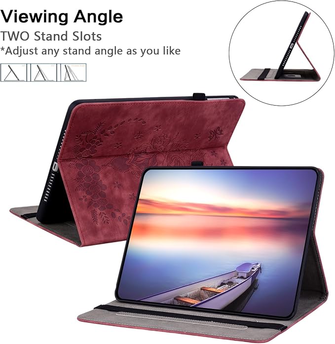 Case for All-New Amazon Fire HD 10 and 10 Plus Tablet (13th/11th Generation 2023/2021 Release) 10.1 Multi-Angle Flip PU Leather Cover with Stylus Holder for Fire HD 10 2023 Case Blue