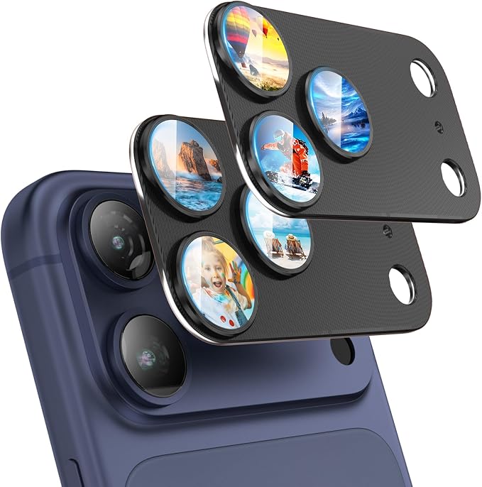 2 Pack for iPhone 17 Pro Camera Lens Protector Metal Aluminum Alloy Tempered Glass Cover Camera Screen Protector Accessories Case Friendly，for iPhone 17 Pro
