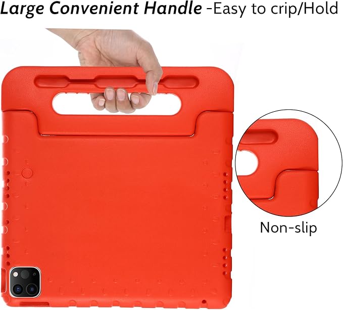 Dteck Kids Case for iPad 10.2 - Shockproof Rugged EVA Handle Stand Child Proof Case for iPad 9/8/7 Generation Black