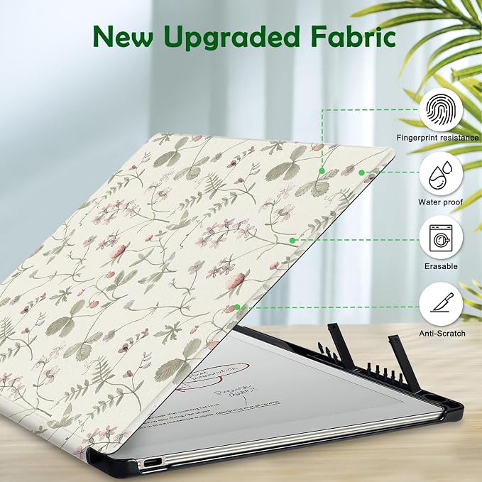 Case for Remarkable Paper Pro Tablet 11.8 (Released in 2024) Hard Back Shell Protective Book Folio Cover with Built-in Pen Holder with Auto Sleep/Wake Function.