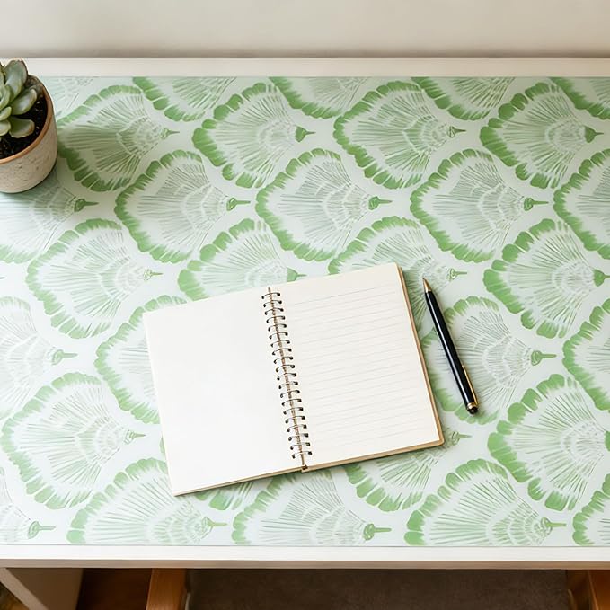 Drawer and Shelf Liner - Green Banana Leaf Pattern,Non Adhesive Non Slip Waterproof Easy-Clean Liner for Kitchen Cabinet, Refrigerator, Bathroom, Pantry Storage Drawers, 12 in x 20 Ft.