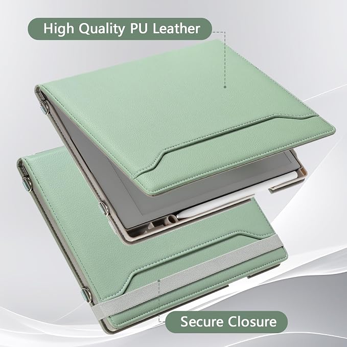 E NET-CASE Case for Remarkable 2 Paper Tablet - Business Design Protective Stand Cover with Pen Holder/Hand Strap/Carrying Shoulder Strap &amp Auto Sleep/Wake for 10.3 2020 Released (Green)