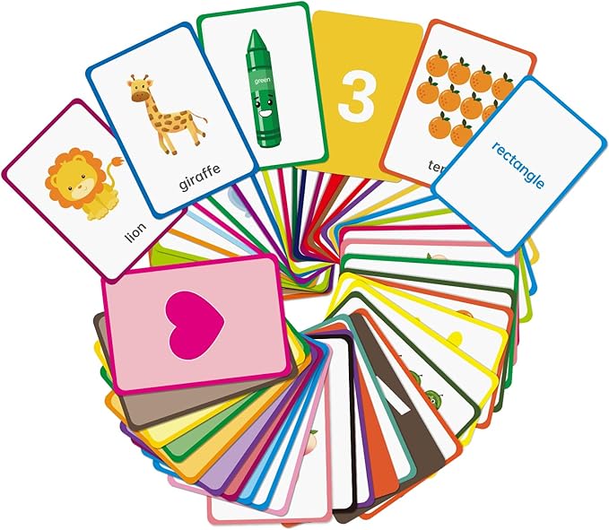 Flash Cards for Toddlers Learning – 54 Double-Sided Alphabet, Number, Color & Shape Cards – Durable Preschool Educational Toys for Kids Ages 2-5, Waterproof & Tear-Resistant, Montessori Early Learning
