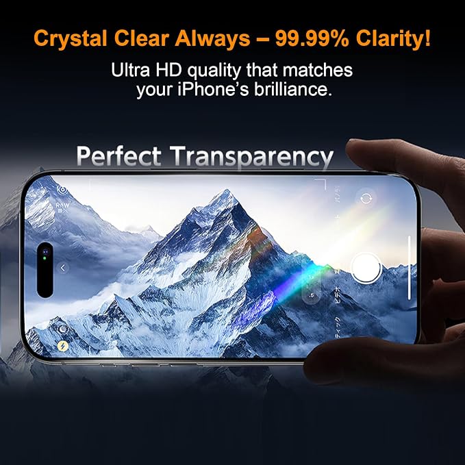 OneFish Screen Protector for iphone 13 Pro Max/14 Plus 9H Hardness HD Clarity Tempered Glass Film with Auto Dust-Elimination Bubble Free Easy Installation2Pack