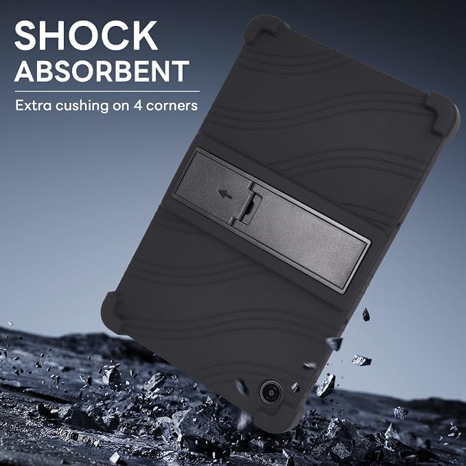 RSAquar Silicone Case for T-Mobile REVVL Tab 2 10.1 (2025) – Soft Shockproof Protective Cover Lightweight Portable Design – Black