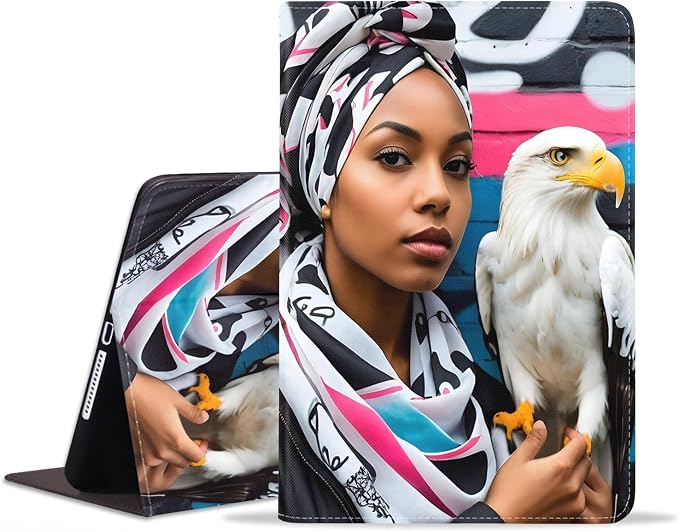 Case for iPad (A16) 11th Generation 11 Inch 2025 iPad 10th Generation 10.9 Inch 2022 Adjustable Stand Auto Wake/Sleep Smart Leather Case African American Black Girl