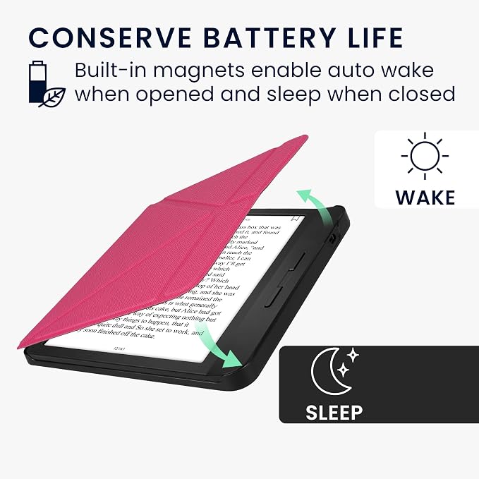 kwmobile Cover for Kobo Libra H2O Case - Slim PU Leather eReader Cover with Stand and auto Sleep funktion - Dark Blue