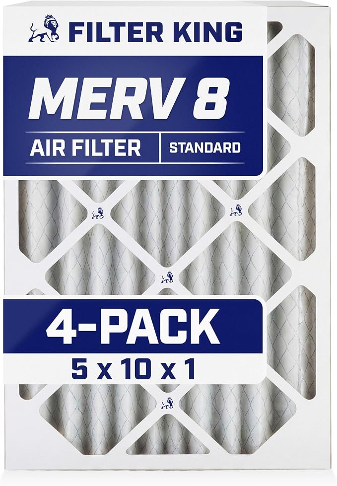 Filter King 5x10x1 Air Filter | 4-PACK | MERV 8 HVAC Pleated A/C Furnace